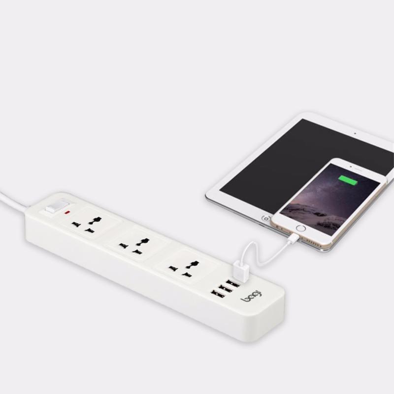 Bảng giá Ổ CẮM ĐIỆN ĐA NĂNG BAGI 3 Ổ ĐIỆN 4 CỔNG USB