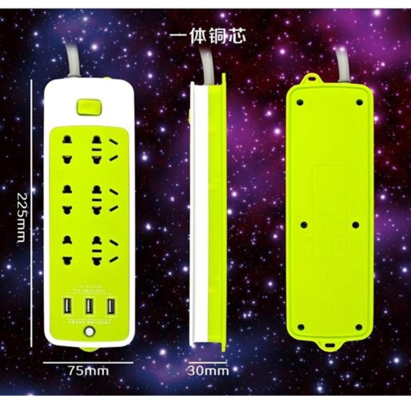 Bảng giá Ổ cắm điện kiêm sạc điện thoại 6 ổ cắm và 3 cổng USB