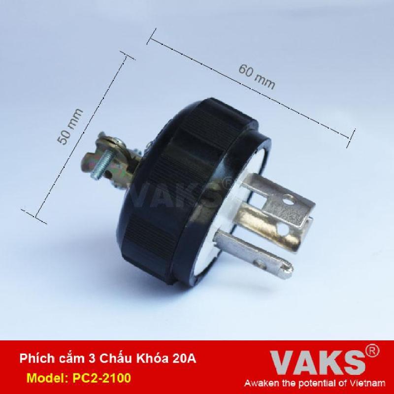 Bảng giá Phích cắm điện locking 1 pha 3 chấu khóa 20A - PC2-2100 - dùng trong ngành may