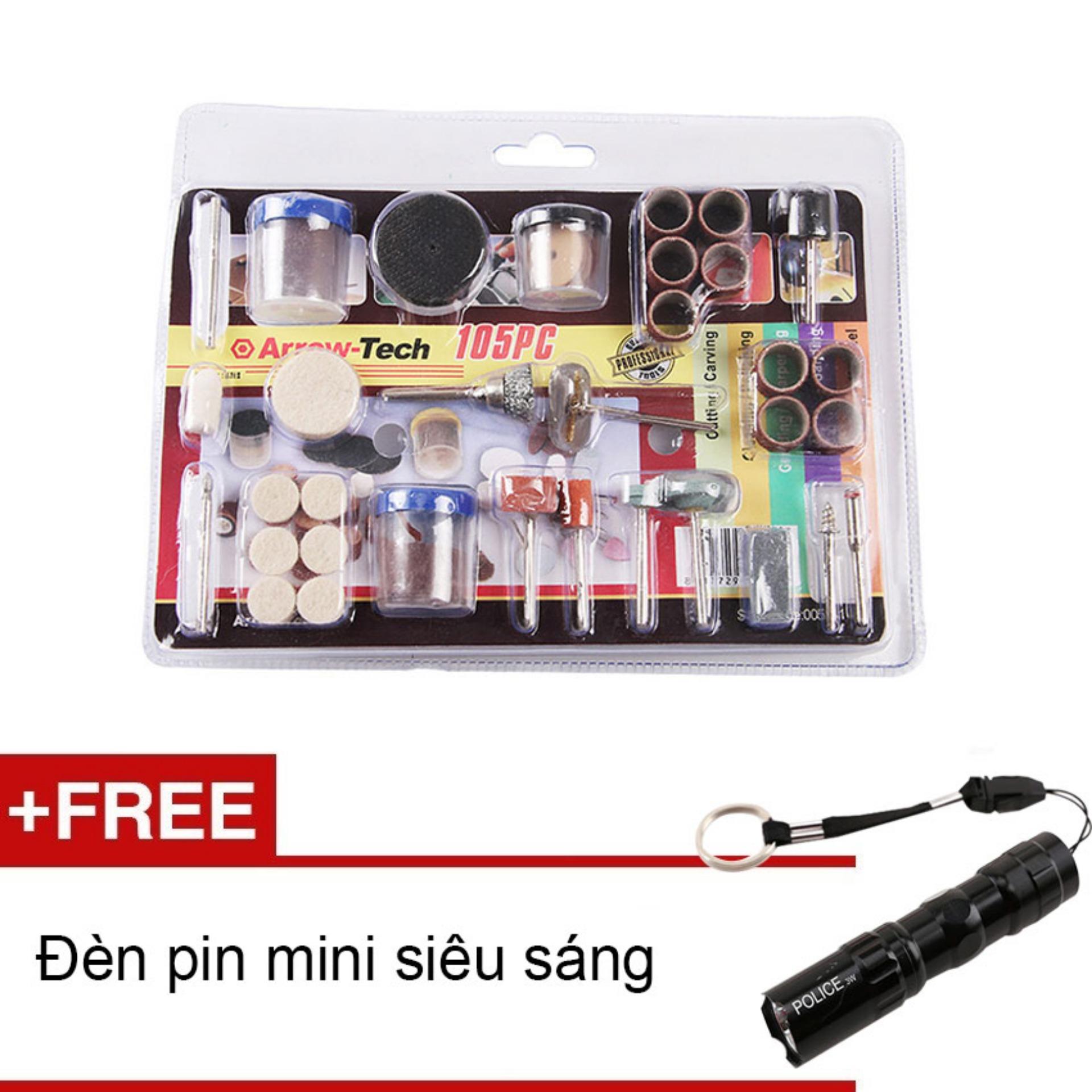 Phụ kiện mài, cắt, đánh bóng 105pcs JS105P (Tặng đèn pin mini Zento)
