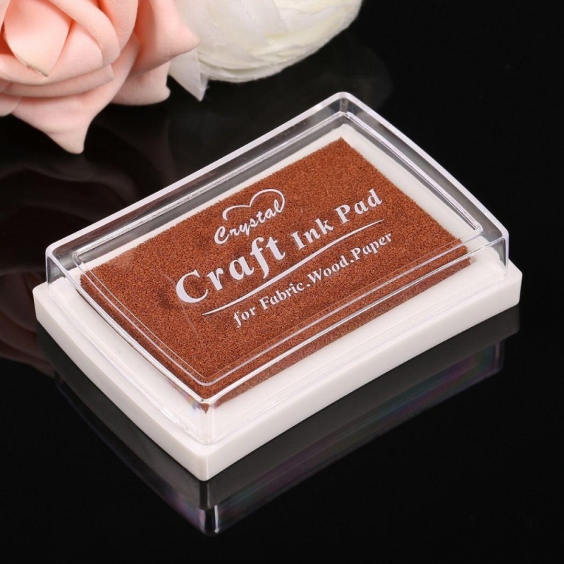 Mua Sponge Square Stamps Craft Ink Pad for Paper Wood 15 Colors (Coffee) - intl