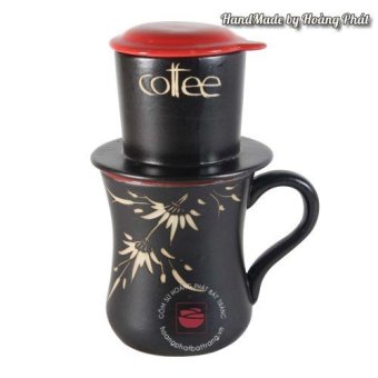 Tách Cafe Gốm men đen hoa trúc quân tử SP234  