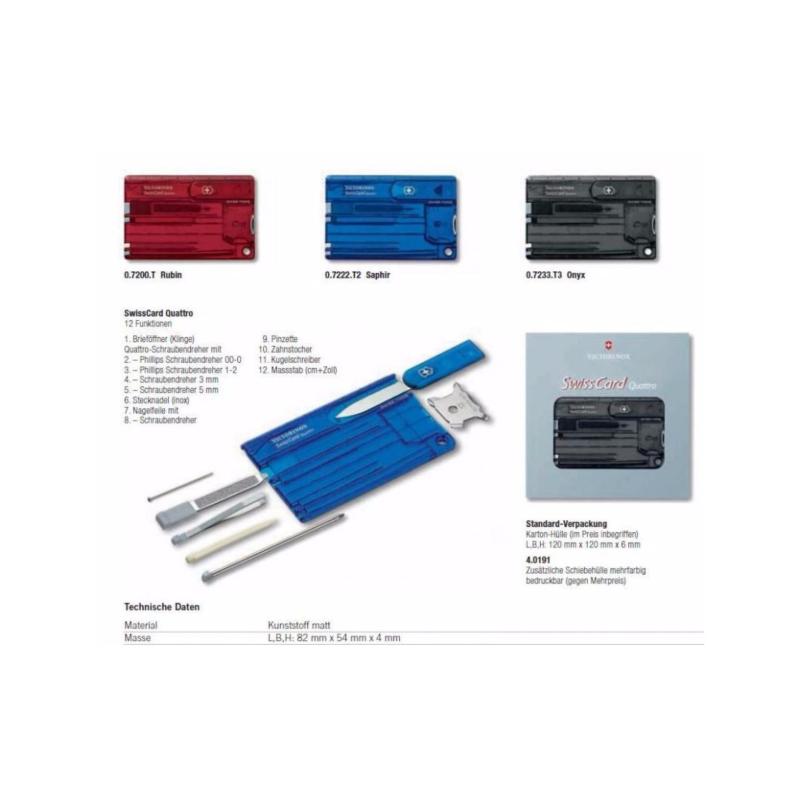 Thẻ đa năng Victorinox SwissCard Quattro (tuốc nơ vít Philips)
