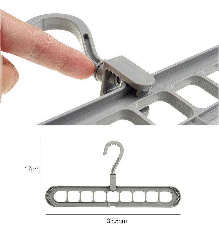 Combo 3 Móc Quần Áo Modosa 9 Lỗ Bằng Nhựa Có Thể Xoay 360 Độ Đa Chức Năng Tiện Lợi - Màu Giao Ngẫu Nhiên - Hàng Chính Hãng