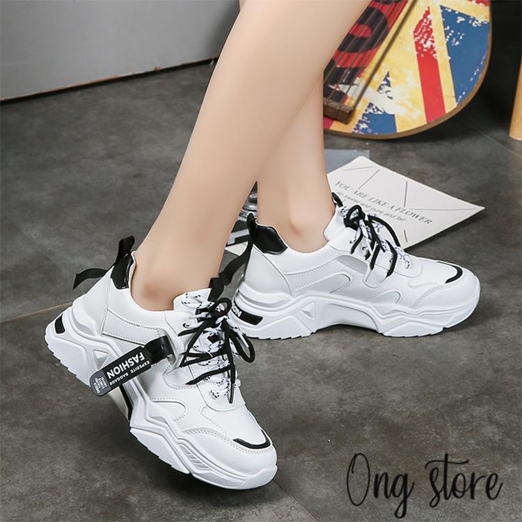 Giày học sinh nữ Hàn Quốc siêu đẹp , Giày thể thao nữ đế cao màu trắng 5 cm
