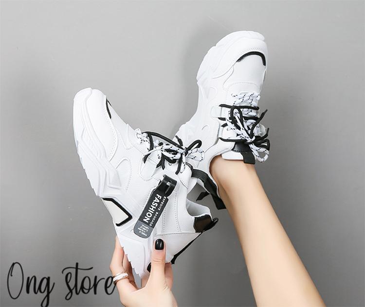 Giày học sinh nữ Hàn Quốc siêu đẹp , Giày thể thao nữ đế cao màu trắng 5 cm
