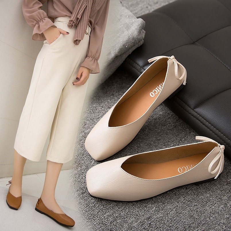 Cresfimix zapatos women fashion comfortable soft pu leather slip on flat shoes lady casual solid shoes female retro shoes a2424 5