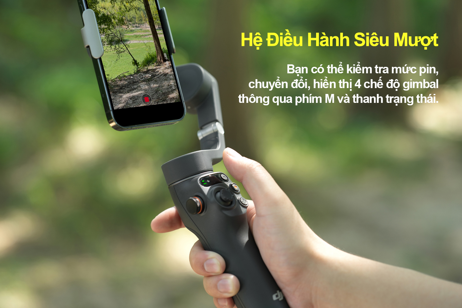 DJI OM 6 được bổ sung thanh hiển thị trang thái mới