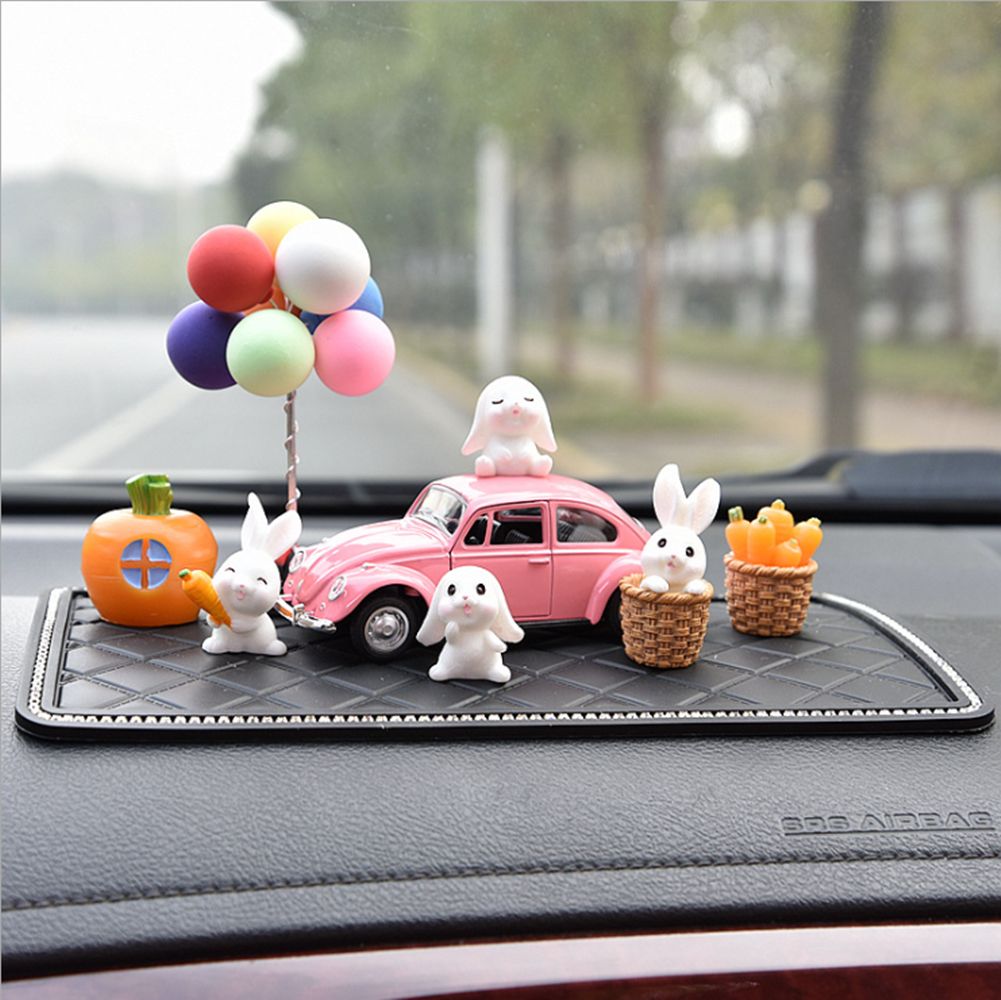 Buy MOTOZOOP Car Dashboard Accessories Cute Couple with Anti Slip Pad and  Flower Pot with Car Perfume car Interior Accessories Car Interior Decoration  and Dashboard Idols, White Online at Best Prices in