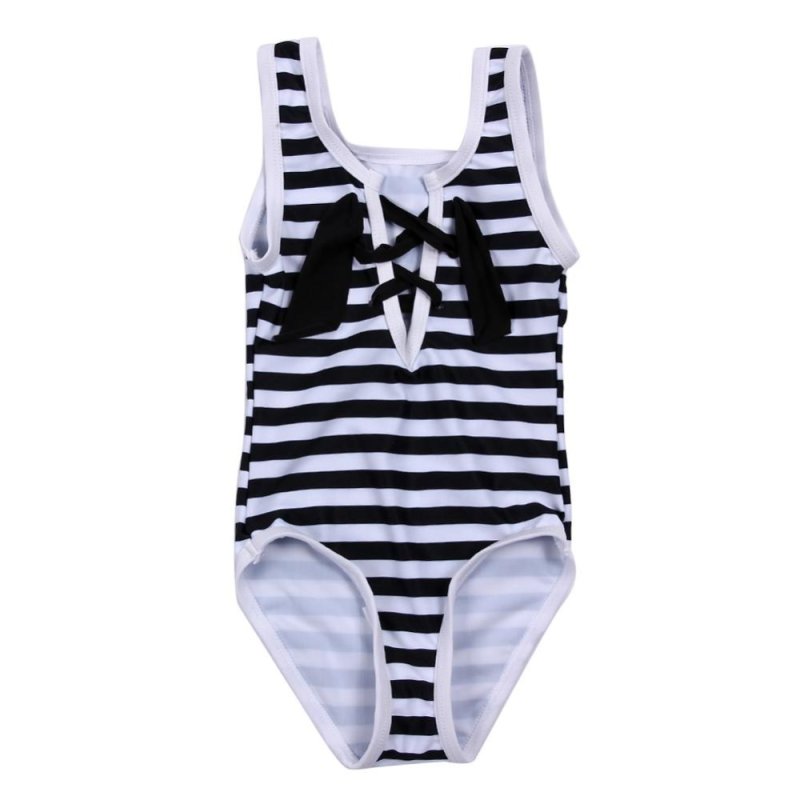 Nơi bán Baby Girls Summer Bikini Suit Black and White Striped One-Piece
Swimsuit - intl