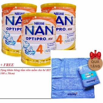 Bộ 3 Sữa bột Nestlé Nan Optipro Kid số 4 từ 2 - 6 tuổi 900g