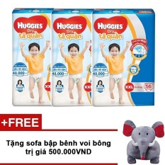 Nơi Bán Bộ 3 tã quần Huggies Dry Pants Super Jumbo XXL56 (trên 16kg) + Tặng sofa bập bênh bông voi bông cho bé trị giá 500.000VND   Lazada