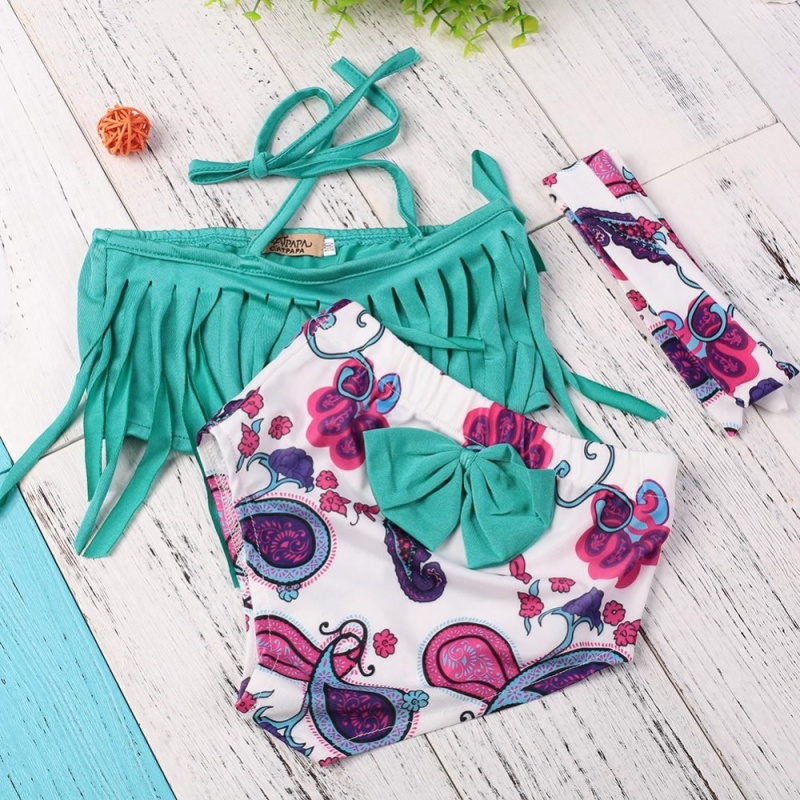 Nơi bán Newborn Baby Girls Swimming Tassel Swimwear Swimsuit Beach Clothes Bikini Sets - intl