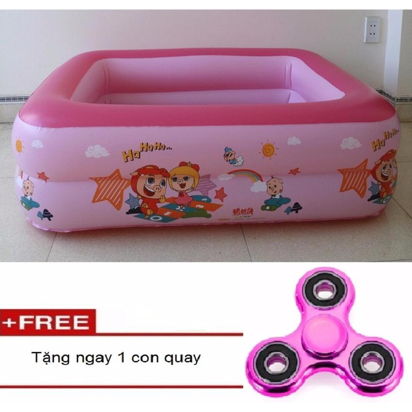 Hình ảnh Phao hồ bơi phao trẻ em 2 tầng D1-135(Hồng)125x90x35cmTặng kèm đồ chơi con quay
