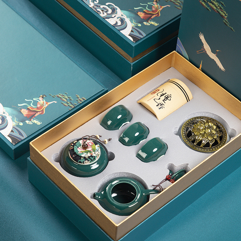 Gambar The Whole Set of Tea Set Teapot Creative Gift Portable Gift Box