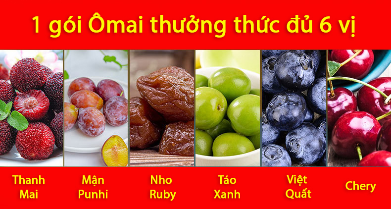 Ô mai mận mix 6 loại túi 500g