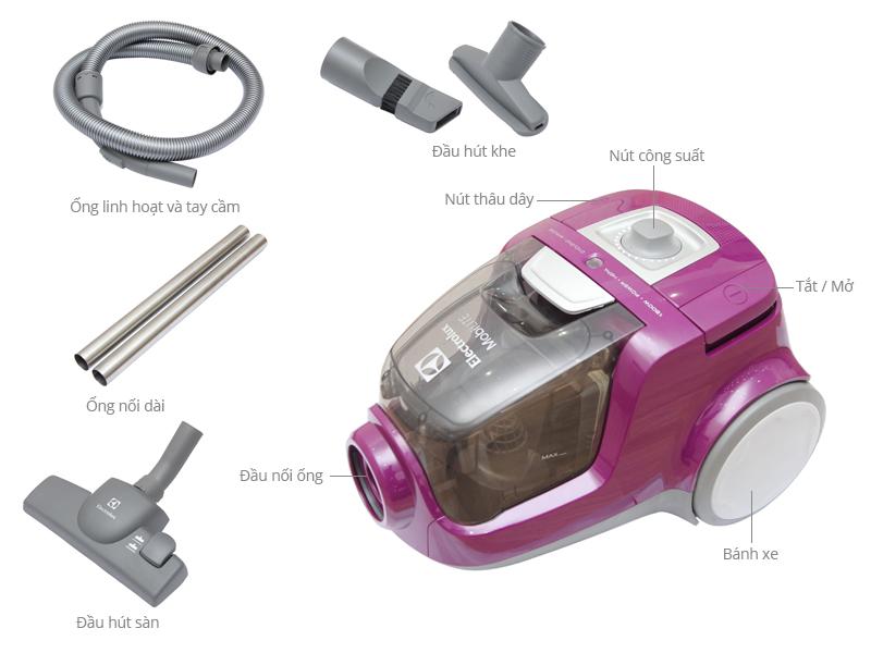 Thông số kỹ thuật Máy hút bụi Electrolux ZLUX1811 1800 W