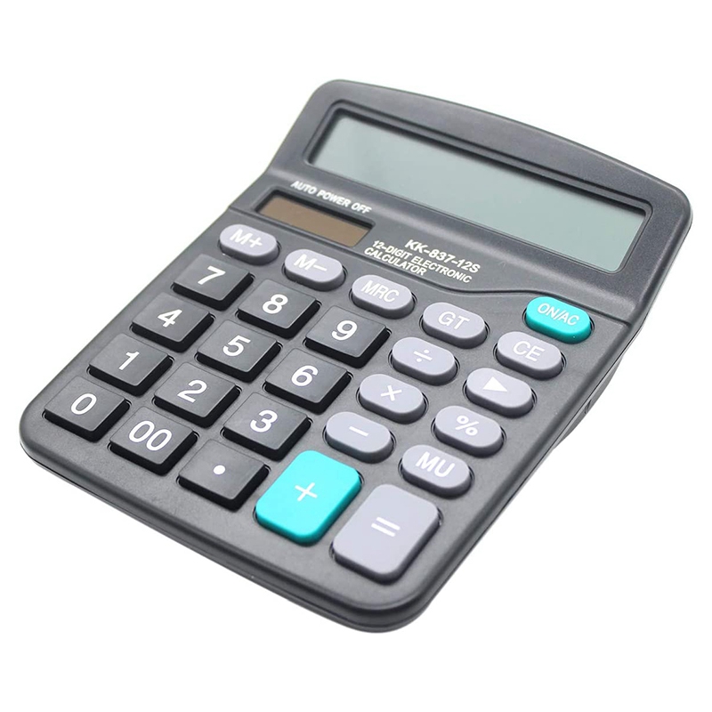 Desk Calculator, 12-Digit Solar Battery Office Calculator with Large LCD  Display Big Sensitive Button 