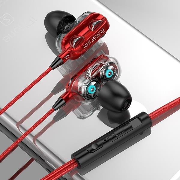 【Ready】
 Double Moving Coil Double Speaker In ear Wire controlled Headset Wired Headset A4 For