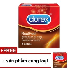 Bao cao su Durex Real Feel 3 bao + Tặng 1 hộp cùng loại  