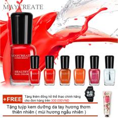 Ở đâu bán Bộ 06 lọ sơn móng tay màu cao cấp Maycreate ( Mã màu 702 ) + Tặng tuýp kem dưỡng da tay hương thơm thiên nhiên ( mùi hương ngẫu nhiên )