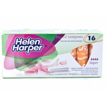 Bộ 2 Băng Vệ Sinh Helen Harper TAMPON SUPPER 16 Miếng Dạng Ống Không Cần Đẩy Dùng Bên Trong Nhỏ...