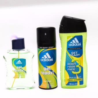 Bộ 3 Adidas Tắm gội, nước hoa Get Ready + 1 Xịt khử mùi (ngẫu nhiên)  
