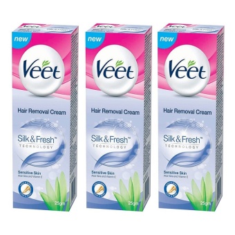 Bộ 3 kem tẩy lông cho da nhạy cảm Veet Silk Fresh 25g  