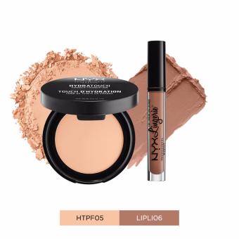 Bộ trang điểm NYX Professional Makeup Phấn nền giữ ẩm Hydra Touch Powder Medium Beige cho da trung bình và...