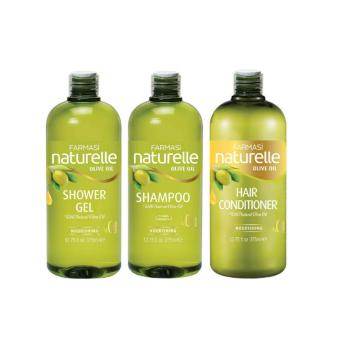 Combo 3 sản phẩm Dầu Gội & Dầu Xả & Sữa Tắm Chiết Xuất Olive Farmasi Natural Olive Oil  