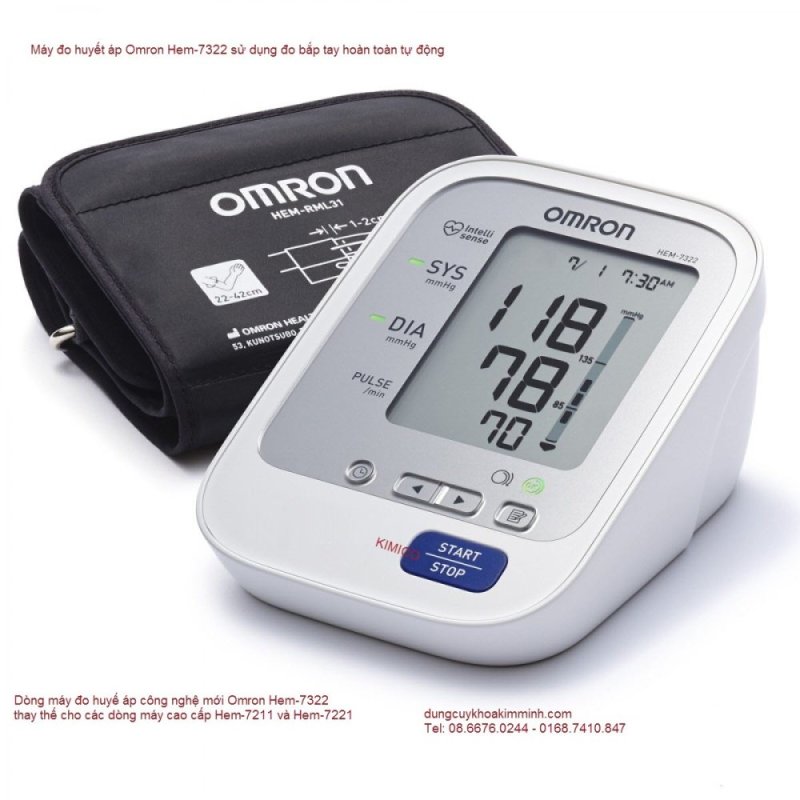 Nơi bán Máy đo huyết áp bắp tay tự động Omron HEM-7322 (Trắng)