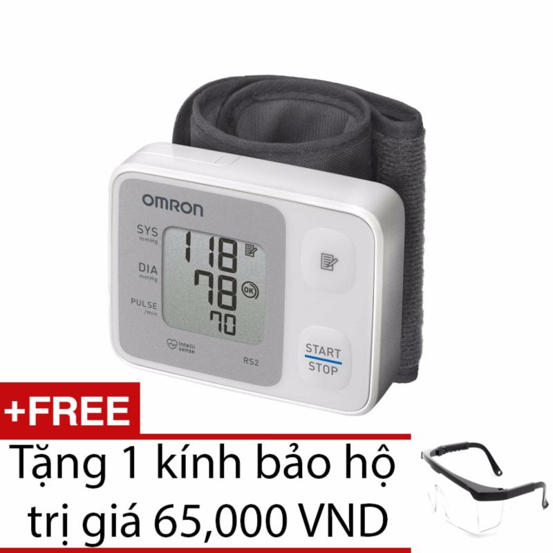 Nơi bán Máy đo huyết áp cổ tay Omron HEM-6121 (Trắng) + Tặng 1 kính bảo hộ