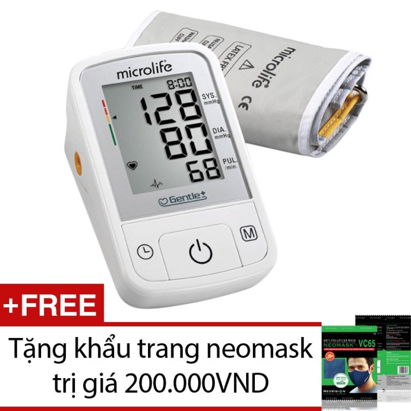 Nơi bán Máy đo huyết áp Microlife A2 Basic (Trắng) + Tặng khẩu trang neomask