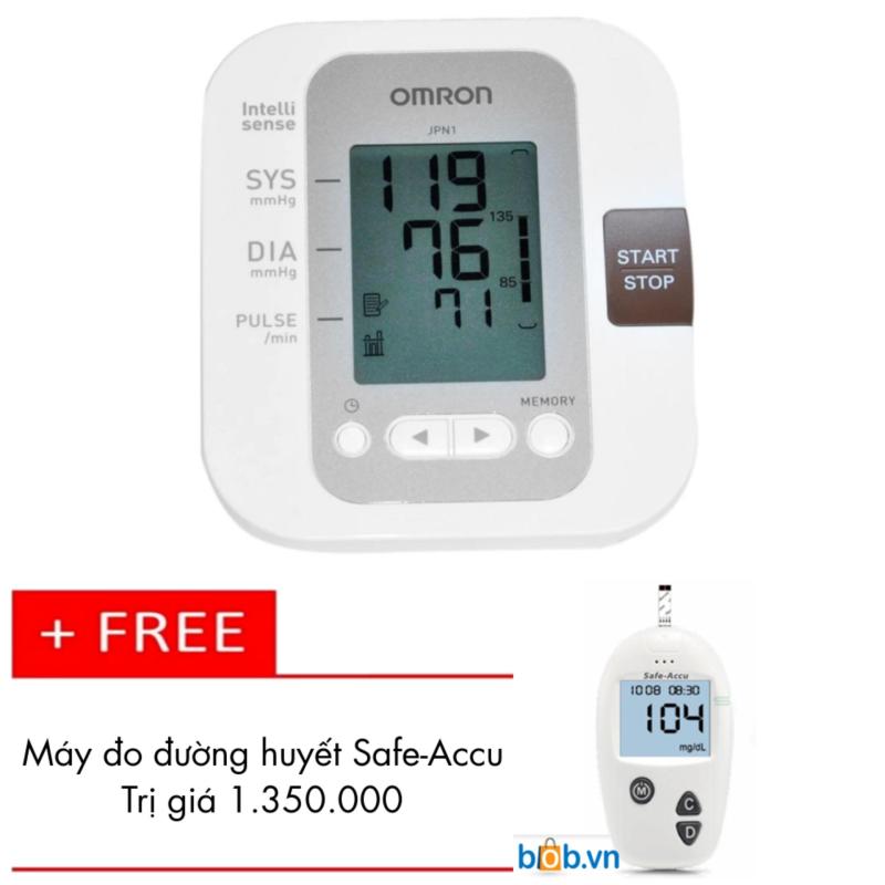 Máy đo huyết áp Omron bắp tay JPN1 + Tặng Máy đo đường huyết Safe-Accu bán chạy
