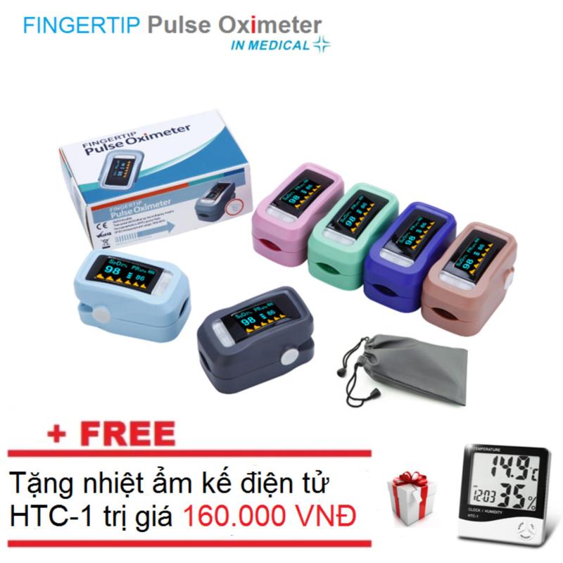 Máy đo nồng độ Oxy và nhịp tim SPO2 + Tặng nhiệt ẩm kế điện tử gia đình bán chạy