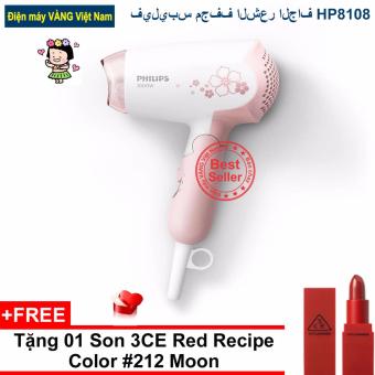 Máy sấy tóc Philips HP8108 (Hồng) - Hàng nhập khẩu + Tặng 01 Son 3CE Red Recipe  