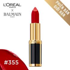 Son màu mịn môi LOreal Paris Balmain - 355: Đỏ tốt nhất