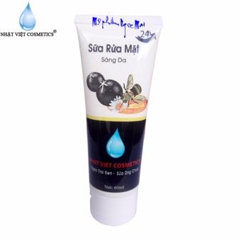 Sữa rửa mặt sáng da dưỡng chất Ngọc Trai Đen - Sữa Ong Chúa Nhật Việt Cosmetics (60ml)  