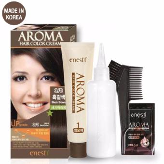 Thuốc Nhuộm Tóc Enesti Aroma Hair Color Cream Đen Tự Nhiên (3/0) Cao Cấp Hàn Quốc - Hàng Chính Hãng...