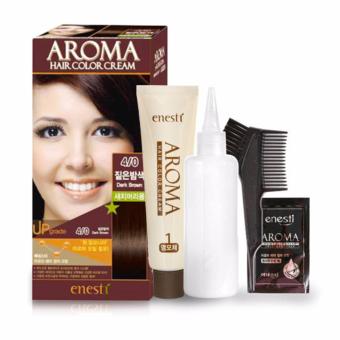 Thuốc nhuộm tóc Enesti Aroma Hair Color Cream màu nâu đậm 4/0 Hàn Quốc - Hàng chính hãng  