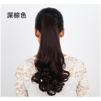 Tóc giả cột đuôi nâu hạt dẻ L48 2/33#