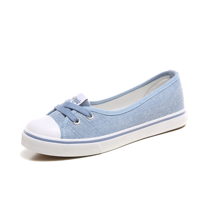 Spring Light Canvas Shoes Slip on Korean Tide Students Set Foot Pedal Flat Shoes Women Shoes Zapatos De Mujer 20