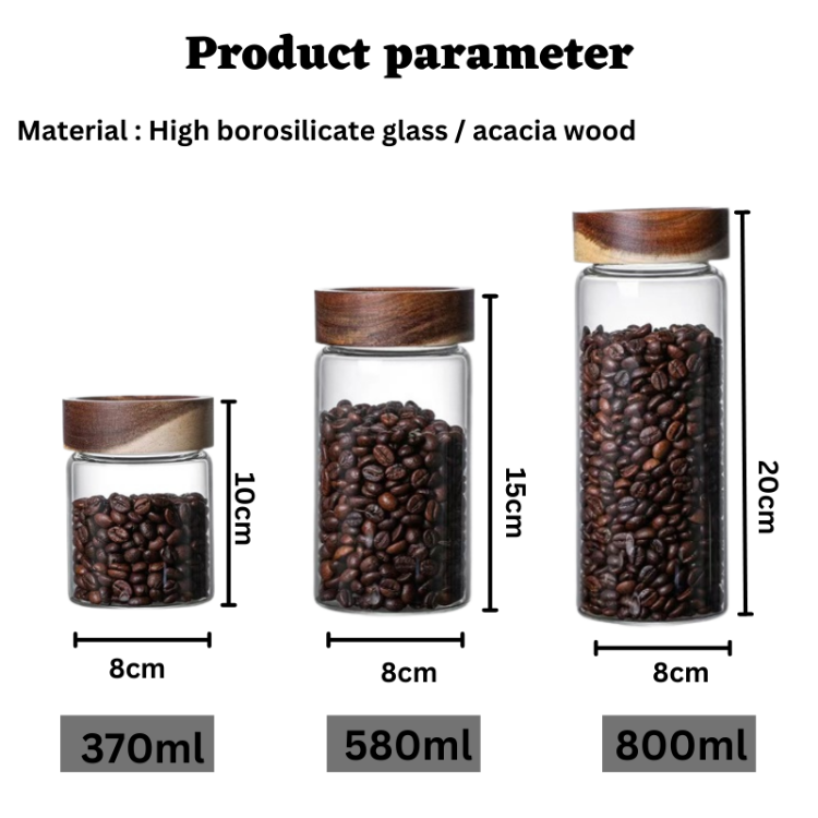 Tarro de cristal con tapa de madera hermético para alimentos_voghion.com