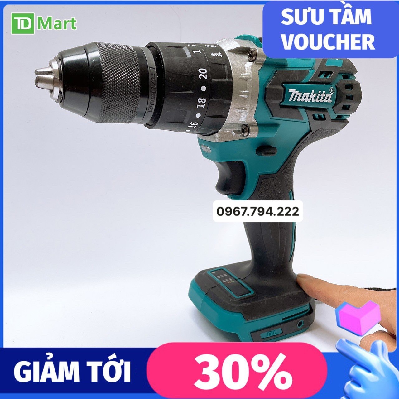 Thân Máy Khoan Pin Makita 3 Chức Năng Không Chổi Than Đầu 13 Ly Có Thân Máy Khoan Pin Makita 3 Chức Năng Không Chổi Than Đầu 13 Ly Có