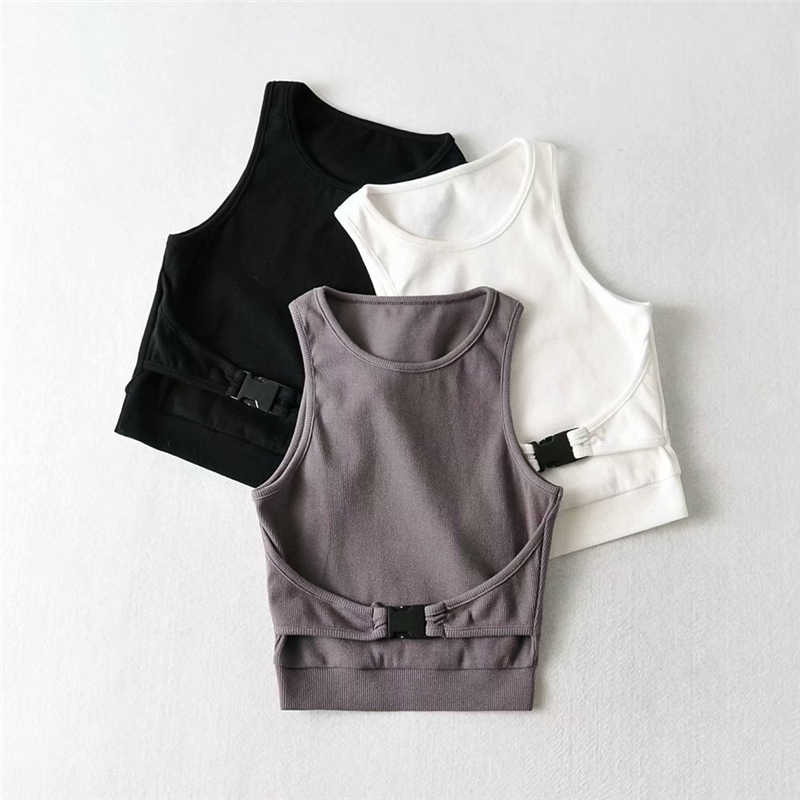 Bag buckles design feeling small sexy brief paragraph coat streets of Europe and the United States ins show thin summer wind tight sleeveless vest 14