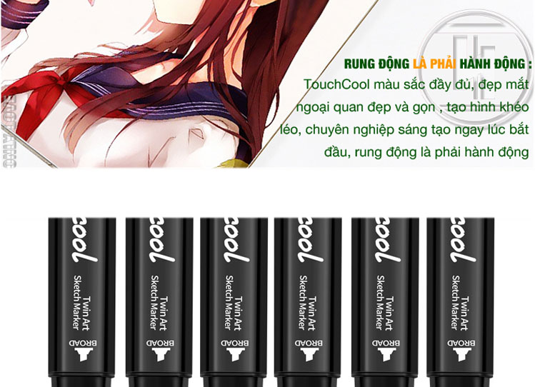 Bộ bút màu 30/40/60/80 Touch Cool cao cấp-Màu Vẽ Chuyên Nghiệp - Vẽ Anime, Truyện Tranh Manga, Phong Cảnh, Thiết Kế Thời Trang, Đồ Họa, Mỹ Thuật Công Nghiệp - Hàng chính hãng HT SYS