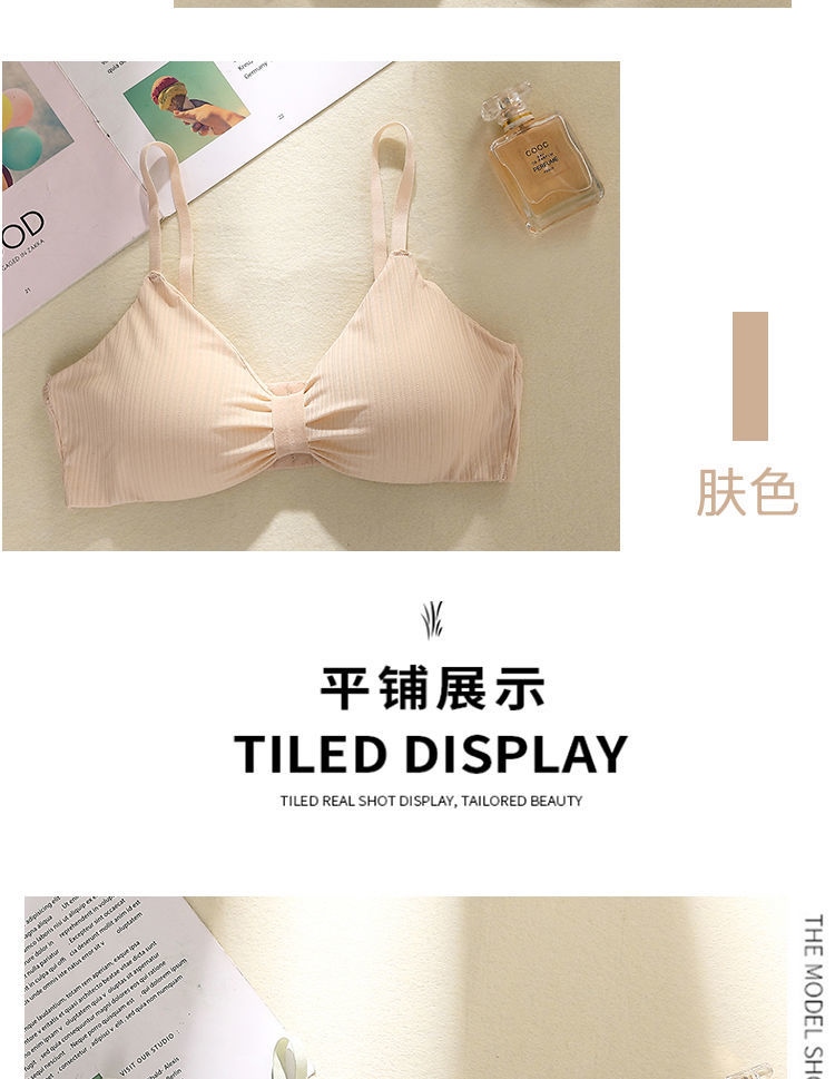 Ice silk sash strapless bra with female breathable sexy bowknot double-breasted flat-chested sneaked away candy color proof strapless students 13