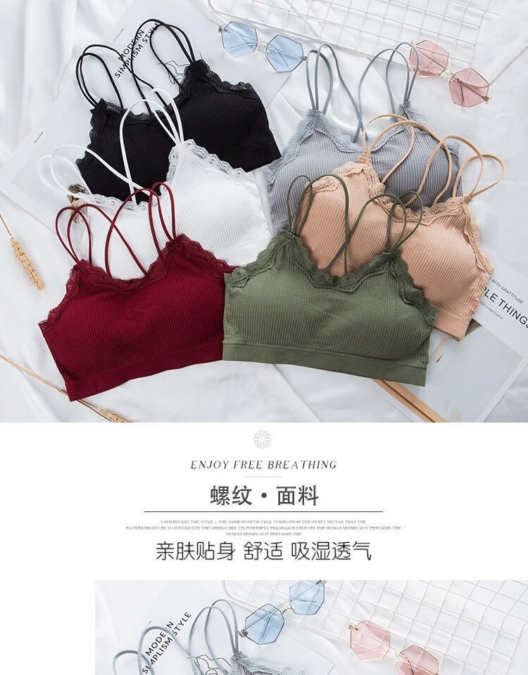 1 2 piece in summer new han edition lace the condole that wipe a bosom beauty underwear underwear female students render the bra back 2