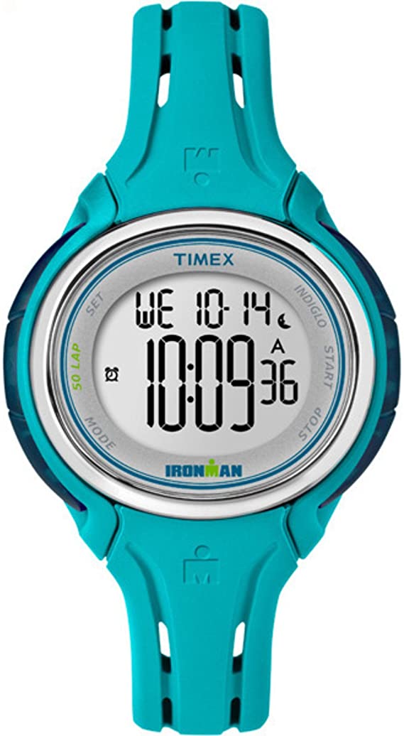HCM]Đồng hồ nữ thể thao Ironman Sleek 50 Digital Dial Ladies Blue Silicone  Watch (mã TW5K90600 mặt kính 38mm dây 11mm) 