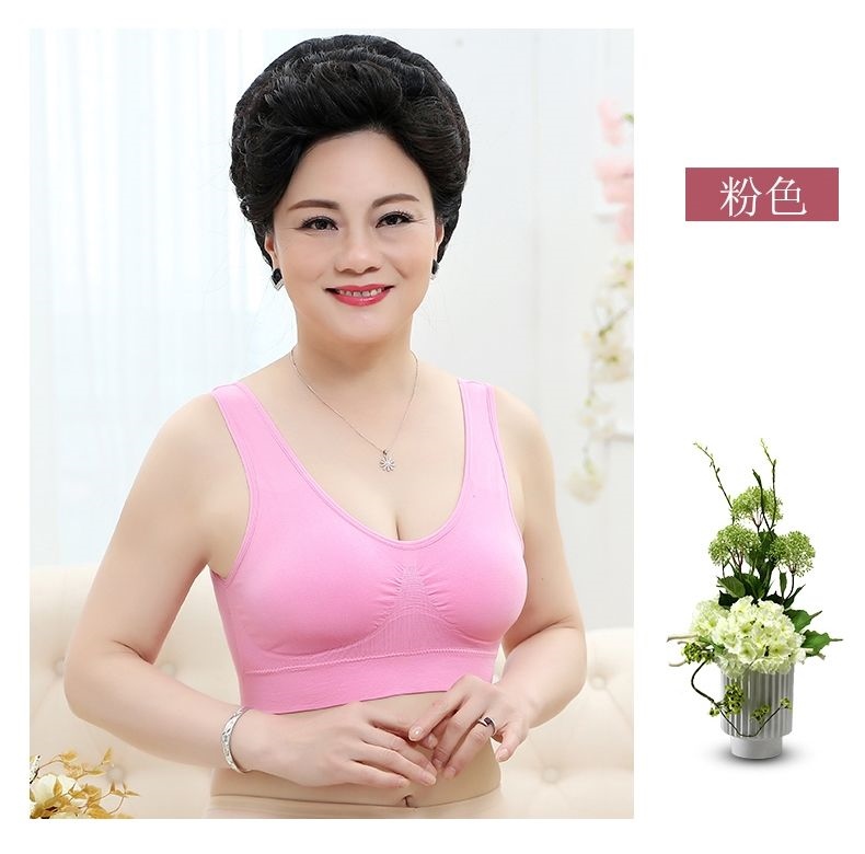 2 piece in middle-aged and old bra cotton vest mother female middle-aged women without rims plus-size underwear bra 23